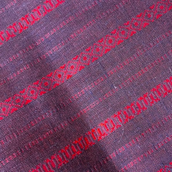 4.5 Yards Purple Red Woven Ukrainian Eastern European Folk Cotton 44” Wide - Picture 2 of 4